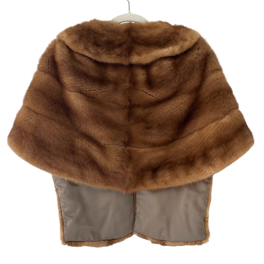 Vintage 1960s EMBA Autumn Haze Mink Fur Stole Capelet Natural Brown Wrap - Picture 5 of 14